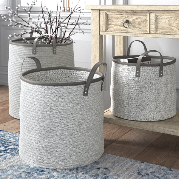 Freeport Park® Mcneese 3 Piece Fabric Basket Set Wayfair